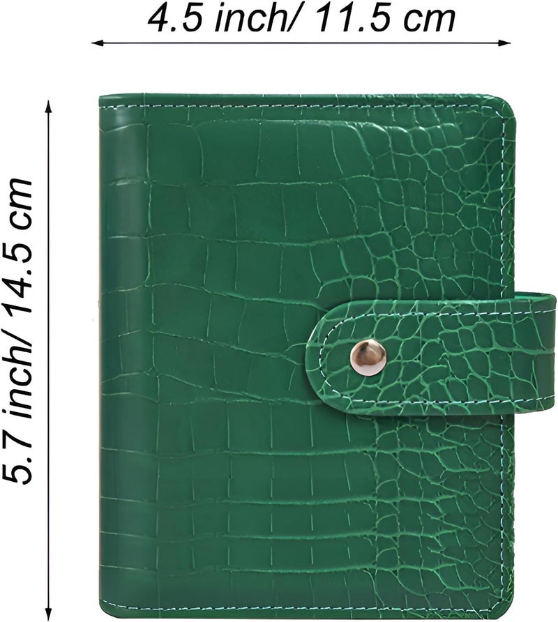 eleger A7 Crocodile Budget Binder with Zipper Envelopes - Cash Stuffing Envelope System, Mini Money Organizer for Saving, Planner Binders with Pockets, Sheets and Stickers, Green - Image 2